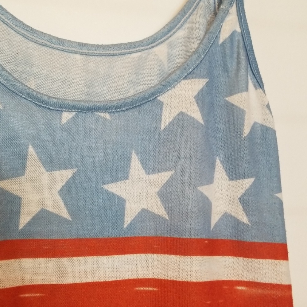 Stars & Stripes Women's Tank Top Size L - Picture 4 of 4